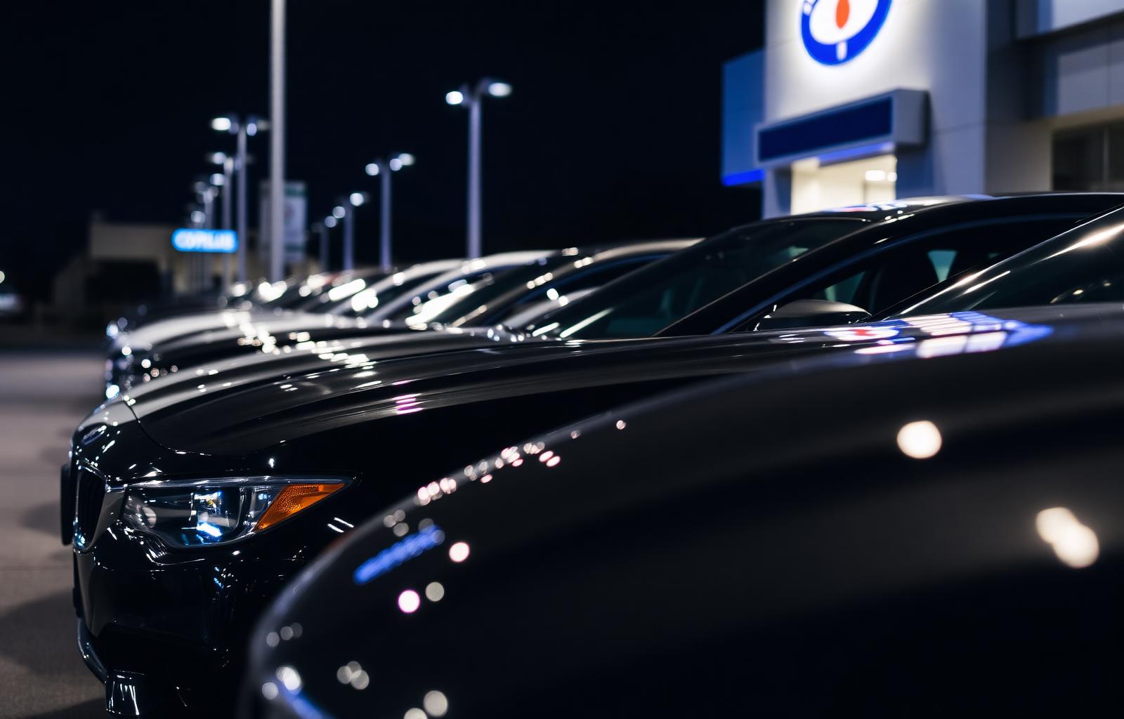 Freshly detailed dealership lot